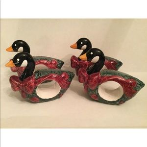 Wilton Court QUACKER Napkin Rings (4) Duck Mallard
